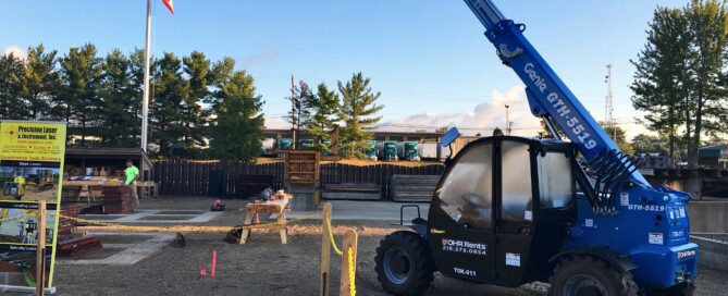 OHR Rents telehandler and American flag