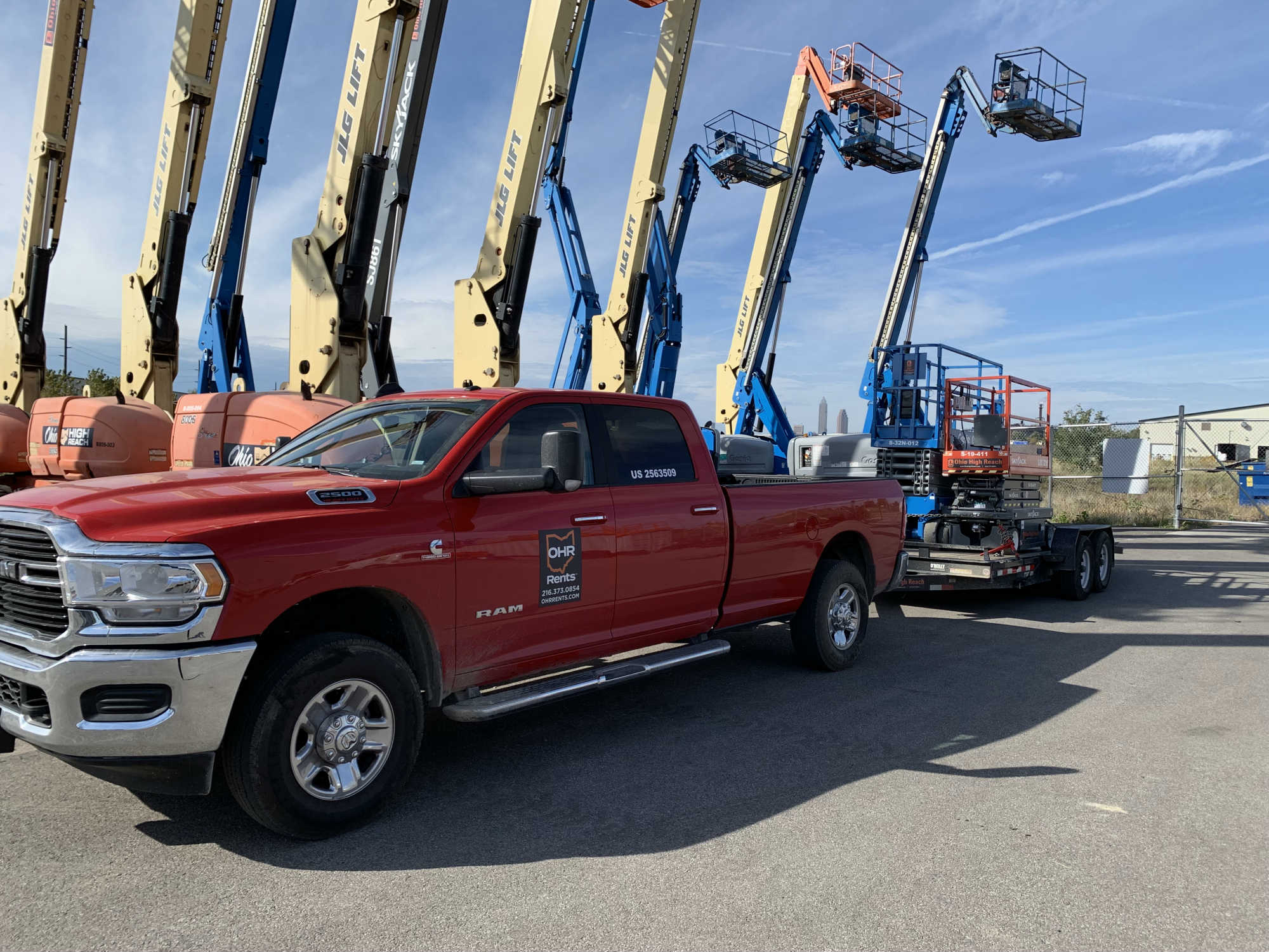 ohr rents lift rental cleveland ohio red truck